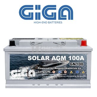 Bater�a 12V 100Ah AGM para Barcos y Energ�a Solar | GIGA GN100-AGM S Profesional